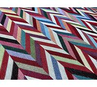 LushFabric Gobelin Woven Collection Fabric Home Decor Tapestry Material for Curtains, Upholstery - 140cm Wide - Multicolour (Sold by the Metre) (Chevron)