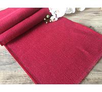 LushFabric Rustic Burlap Jute Table Runner - Wedding Jute Hessian Tablecloth Runners - 30cm wide (BURGUNDY, 100 inches/254cm)