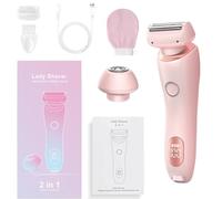 Lushglide Pro, Lush Glide Razor, 2025 2 in 1 Wet & Dry Waterproof Electric Razors for Women, Painless Hair Removal, Rechargeable Women's Shaver with Removable Head for Leg Underarm Bikini Area (Pink)