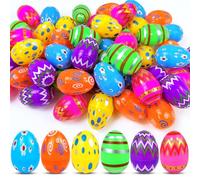 Lushiquea 36 PCS Easter Eggs Empty, Printed Bright Plastic Easter Eggs Fillable, 2.24'' Colorful Small Eggs Bulk for Easter Gifts Party Favors Eggs Hunt Easter Basket Stuffers