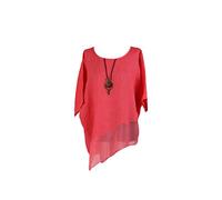 LushStyleUK New Ladies Italian Asymmetric Linen Tunic Top Women Lagenlook Top Plus Sizes