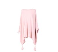 LushStyleUK New Ladies Italian Batwing Tassels Poncho Women Knitted Winter Shawl Plus Sizes (Nude)