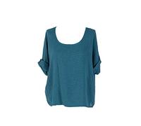 LushStyleUK New Ladies Italian Plain Linen Crop Top Women Blouse Lagenlook Top Plus Sizes (Teal)