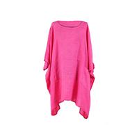 LushStyleUK New Ladies Italian Plus Size Plain Linen Tunic Top Women Lagenlook Top Plus Size