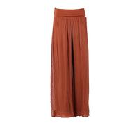 LushStyleUK New Ladies Italian Silk Trouser Women Elastic Waist Trouser Plus Sizes (Rust)