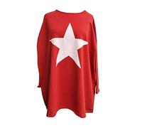 LushStyleUK New Ladies Italian Star Print Oversized Cotton Top Women Lagenlook Top Plus Size