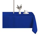 LUSHVIDA Outdoor Tablecloth Square with Parasol Hole and Zipper, Waterproof Liquid Resistant Wrinkle Resistant Washable for Spring Summer 60x60 inch Blue