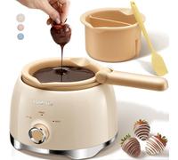 LUSHYUM Chocolate Melting Pot Candy Melts Melter with 2 Insert Pots, 4 Cups Capacity Warmer Machine, Ideal Dipping Tool Kitchen Supplies Gift for Making Cake Pop Set Covered Strawberries Cookie Cheese