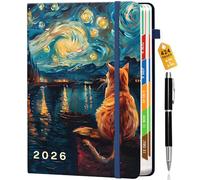 Lusibaka 424 Pages Academic Diary 2026 A5 Week to View Work Diary from 2026 Diaries Student Teacher Planner Organiser 6 Pages Per Week Appointment Book for School (Cat's Back)