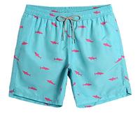 LUSKOPA Dissolving Swim Trunks Prank Shorts Funny Gift for Brother Boyfriend Bachelor Beach Party in The Swimming Pool, Shark Blue, L