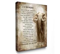 Luslya Christian Elephant Canvas Wall Art Motivational Elephant Picture Wall Decor Framed Inspirational Quotes Posters Home for Living Room Bedroom Bathroom Decoration 16x24 inch