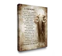 Luslya Christian Elephant Canvas Wall Art Motivational Elephant Picture Wall Decor Framed Inspirational Quotes Posters Home for Living Room Bedroom Bathroom Decoration 12x16 inch