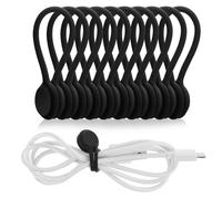 Lusofie 10 PCS Magnetic Cable Ties Silicone Cable Clips Cord Organizer Reusable Magnetic Cord Ties USB Cable Manager for Office, School, Home