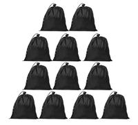 Lusofie 12 Pcs Small Drawstring Bags Bulk Black Cinch Bags Drawstring Bag Nylon Draw String Back Bag Waterproof Storage for Gym Sports Travel for Men Women(7.1 x 7.9inch)