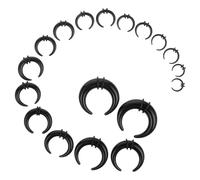 Lusofie 18PCS Acrylic Septum Stretching Kit, Black Septum Pincher Tapers | C Shape Septum Piercing Kit, Stretching Expander Rings, for Nose Ear Gauges, Size 14G 12G 10G 8G 6G 4G 2G 0G 00G