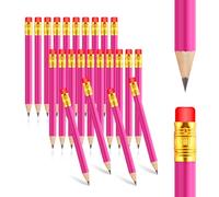 Lusofie 24 Pcs Mini Golf Pencils with Erasers - HB Graphite Pencils for Students, Designers, Architects & Office (Rose Red)