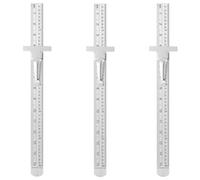 Lusofie 3 Pcs Stainless Steel Pocket Ruler, 15 cm Precision, Imperial & Metric Scale, Sliding Clip, Rustproof, Modern Style