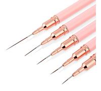 Lusofie 5Pcs Thin Nail Liner Brushes Details Nail Art Brush Fine Thin Nail Brush Set For Striping Long Lines Gel Polish Painting(7/9/11/15/25mm)