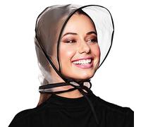 Lusofie 6 Pieces Rain Bonnet with Visor Clear Waterproof Rain Scarf Protect Hairstyle Plastic Rain Hats for Women Lady Rain Wear Black