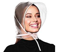 Lusofie 6 Pieces Rain Bonnet with Visor Clear Waterproof Rain Scarf Protect Hairstyle Plastic Rain Hats for Women Lady Rain Wear White