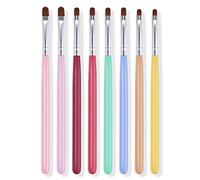 Lusofie 8Pcs Nail Clean Up Brush Oval Flat Gel Nail Brush Acrylic Tips Builder Brushes Gel Brushes for Nails Home Use and Nail Salon