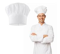 Lusofie Adult Chef Hat Adjustable Kitchen Chef Cooking Hats Elastic White Baker Hat for Men Women(L(for Adult))