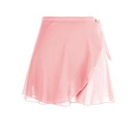Lusofie Ballet Wrap Skirt with Elastic Ties Pink Short Dance Skirts Sheer Chiffon Adjustable Women's Ballet Skirt Adult Dance Skirts for Girls(Mist Pink)