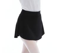 Lusofie Black Ballet Skirt with Side Split Opaque Pull On Ballet Skirts for Women Short Elastic Dance Skirt for Adult Girls(Black,M)