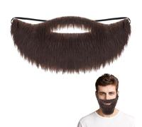 Lusofie Brown Fake Beard Elasticity Fake Mustache Multipurpose Costume for Male Makeup Cosplay Halloween Party Supplies