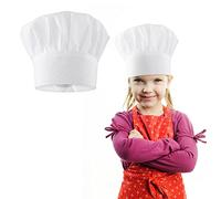 Lusofie Chef Hats Adjustable Elastic Kids Chef Hat White Baby Chef Hat Kitchen Cooking Chef Hats for Girls Boys (S(for Kids))