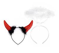 Lusofie Halloween Cosplay Angel Halo Headband Devils Horns Headband Angel and Devil Costumes Accessories for Halloween Christmas Masquerade