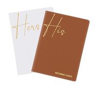 LusofieHis and Hers Book for Wedding - Lined Vow Booklets for Bride & Groom
