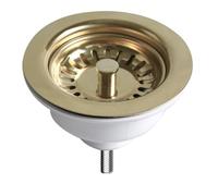 Lussena Round Basket Strainer Waste for Kitchen Sink Stainless Steel Easy to Fit Durable Brushed Brass