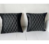 Lusso Double Diamond Quilted Cushions - Compatible With Rock & Roll Bed VW T4 T5 T6 Campervan Motorhome - Size 46 X 46 Cm - 2 Pc (White)
