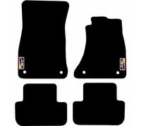 Lusso Floor Carpet Mats for Car | Tailored/Compatible to Fit Audi A5 coupe convertible 2007 to 2018 | with German limited edition logo Carpet | Front & Rear with Heel Pad | 4-Piece Set (Silver edging)