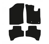 Lusso Floor Carpet Mats for Car | Tailored/Compatible to Fit Citroen C1 2005-2014 | with DELUXE Carpet & 1 Fixing Clips | Front & Rear with Heel Pad | 4-Piece Set (Black Edging)