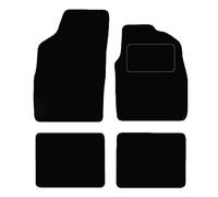 Lusso Floor Carpet Mats for Car | Tailored/Compatible to Fit Fiat Panda 2003 to 2012 | with DELUXE Carpet | Front & Rear with Heel Pad | 4-Piece Set (Black Edging)