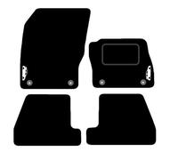 Lusso Floor Carpet Mats for Car | Tailored/Compatible to Fit Ford Focus ST Estate 2015 onwards | with CAR LOGO | Front & Rear with Heel Pad | 4-Piece Set (Blue Edging)