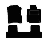 Lusso Floor Carpet Mats for Car | Tailored/Compatible to Fit Honda CRV 2012 to 2017 | with DELUXE Carpet | Front & Rear with Heel Pad | 3-Piece Set (Blue Edging)