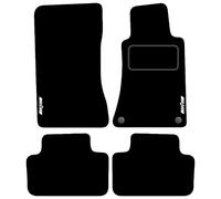 Lusso Floor Carpet Mats for Car | Tailored/Compatible to Fit Mercedes Benz C Class W203 From 2000 to 2007 | with Unique Logos & 2 Round Fixing Clips | Front & Rear with Heel Pad | (Blue Edging)