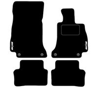 Lusso Floor Carpet Mats for Car | Tailored/Compatible to Fit Mercedes E Class W213 From 2016 Onwards | with Unique Logos & 4 Round Clips | Front & Rear with Heel Pad | 4-Piece Set (Blue Edging)