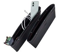 Lusso Gear 2 in 1 Car Seat Gap Organizer | Universal Fit | Storage Pockets Adjust | 2 Set Car Seat Crevice Storage Box | Helps Reduce Distracted Driving & Holds Phone Money Cards Keys Remote