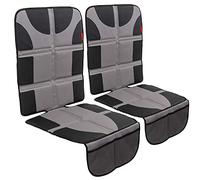 Lusso Gear Car Seat Protector Twin Pack, Thick Padding, 2 Mesh Storage Pockets, Waterproof, Protects Fabric or Leather Seats from Child Car Seat and Pets, Non-Slip Rubber Padded Backing, No Imprint