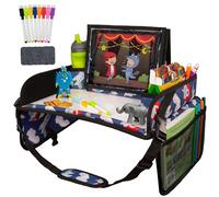 Lusso Gear Kids Travel Tray for Car - Road Trip Essentials for Kids - Car Seat Tray for Toddlers & Kids - Lap Tray for Airplane, Kids Travel Desk, Road Trip Activities (Airplanes)