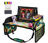 Lusso Gear Kids Travel Tray for Toddler Car Seat, Carseat Table Tray for Kids (Geometric)