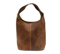 Lusso in pelle Aurora Quilted Suede Hobo Bag, Handmade Shoulder Bag for Women, Soft Leather Tote, Elegant Everyday Purse (Dark Tan)
