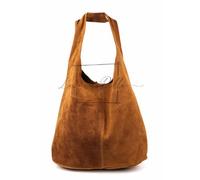 Lusso in pelle Cali Genuine Suede Italian Tote/Hobo Bag for Women (Tan)