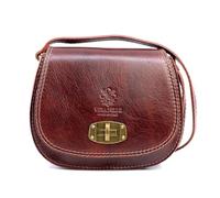 Lusso in pelle Cora Italian Leather Crossbody Bag (Dark Tan)