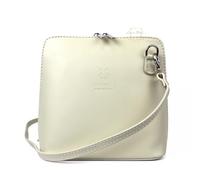 Lusso in pelle Genuine Italian Leather Handbag with Detachable Straps - Handmade Leather Crossbody Bag - Elegant Women's Handbag (Cream)