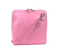 Lusso in pelle Genuine Italian Leather Handbag with Detachable Straps - Handmade Leather Crossbody Bag - Elegant Women's Handbag (Baby Pink)